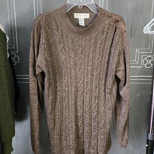 Brown Cable Knit Sweater